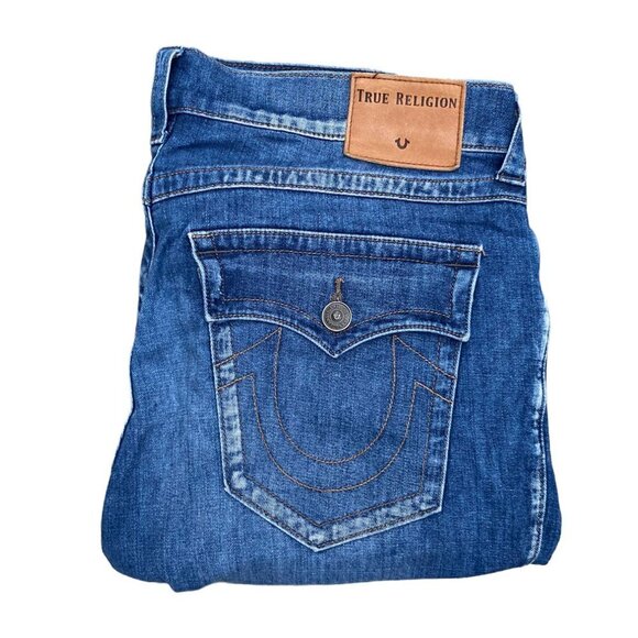 True Religion Jeans Shorts Size 36 RICKY Blue - Picture 1 of 4